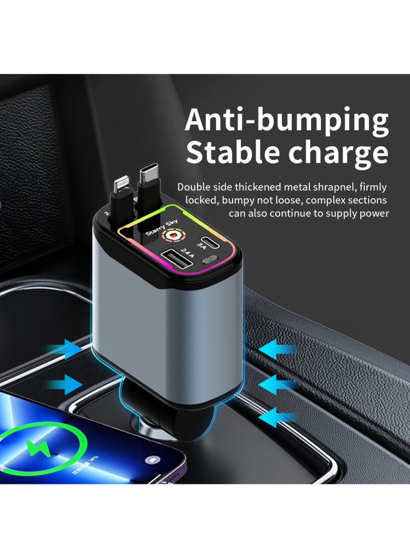 شاحن السيارة للنور السمائي، قابل للتحكم بزاوية 180 درجة، متوافق مع الشحن السريع، قابل للاستخدام في 12 - 24 فولت، يأتي مع خيطين قابلين للتجويف - Image 4